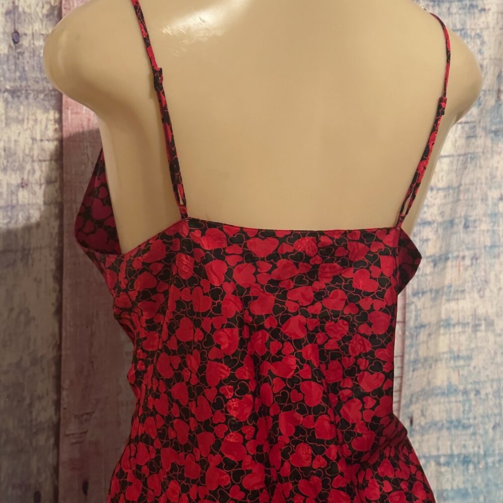 Vintage Y2K Victoria' Secret Gold Label Red Drop Waist Heart Chemise Medium Slip - Picture 5 of 9